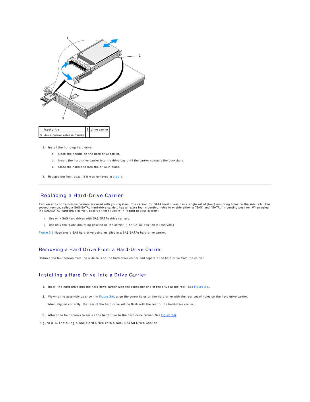 Dell R805 manual Replacing a Hard-Drive Carrier, Removing a Hard Drive From a Hard-Drive Carrier 