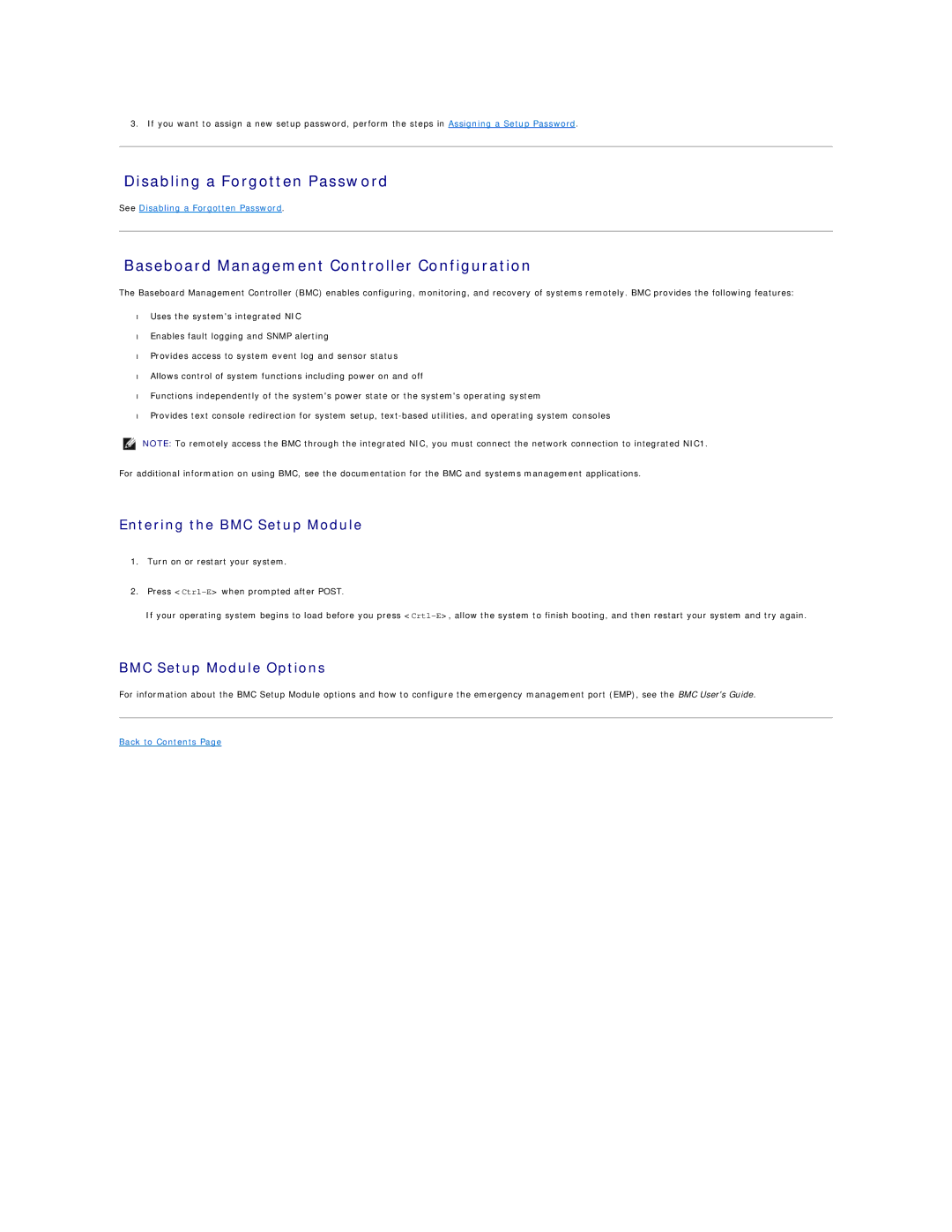 Dell R805 manual Baseboard Management Controller Configuration, Entering the BMC Setup Module, BMC Setup Module Options 