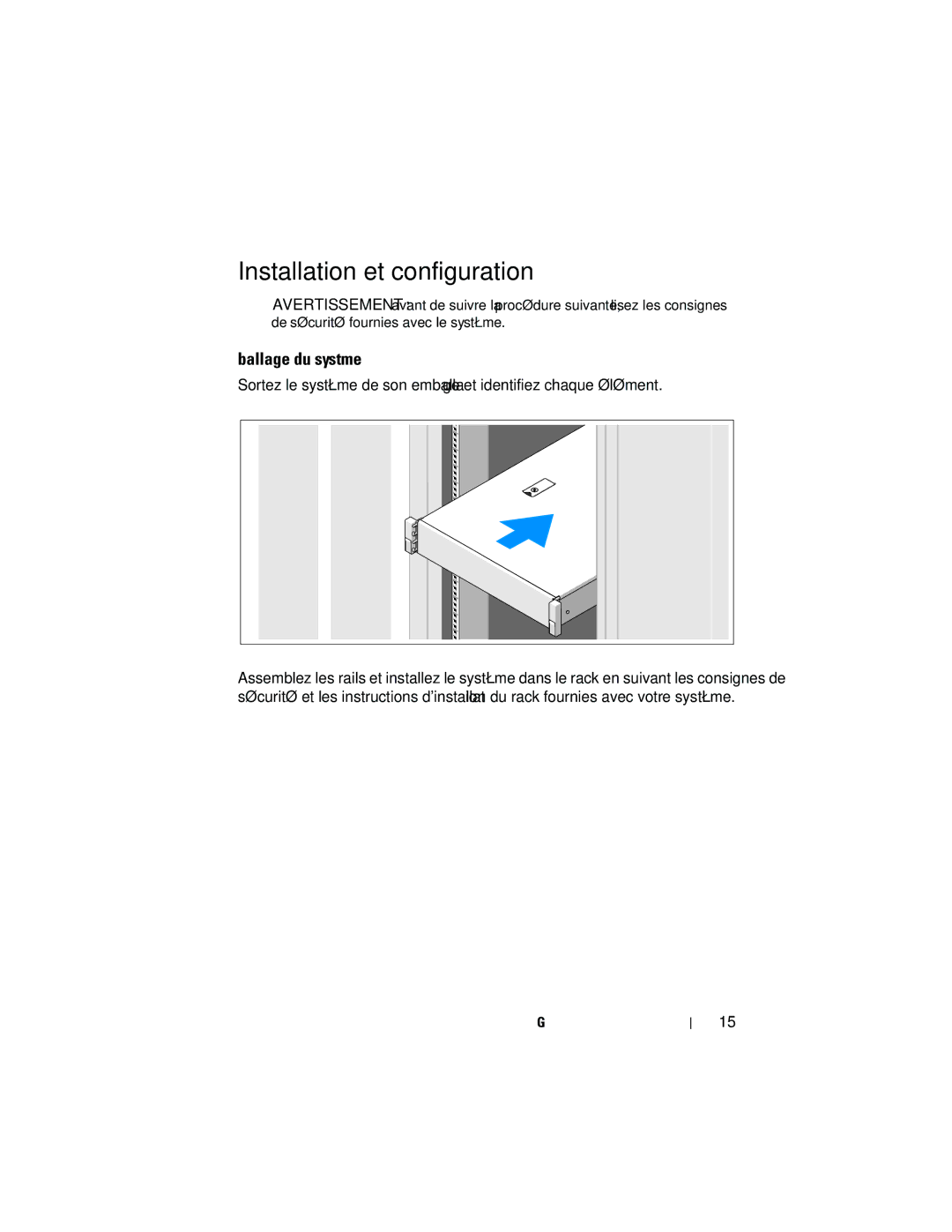 Dell R815 manual Installation et configuration, Déballage du système 