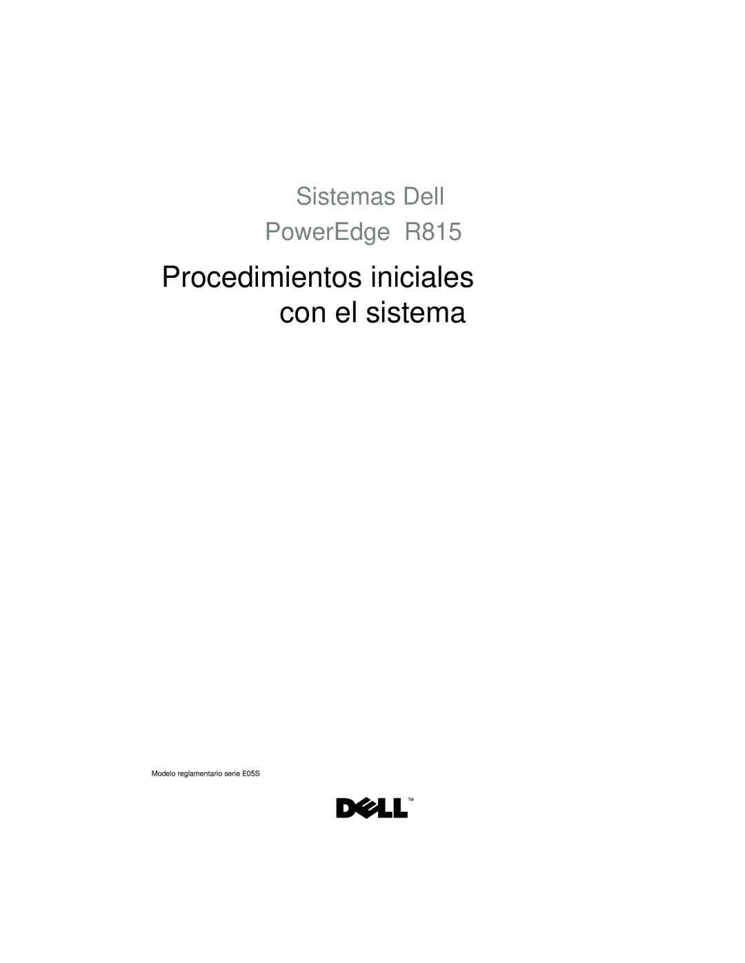 Dell R815 manual Procedimientos iniciales con el sistema 