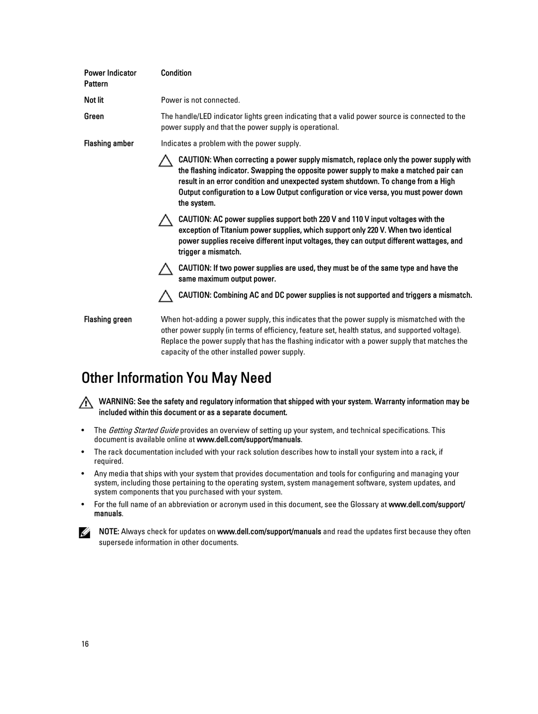 Dell R820 owner manual Other Information You May Need 