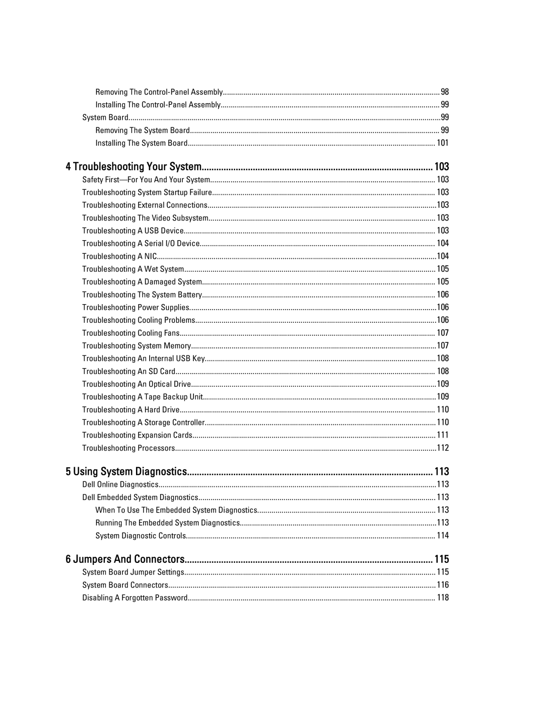 Dell R820 owner manual Troubleshooting Your System, Using System Diagnostics, Jumpers And Connectors 