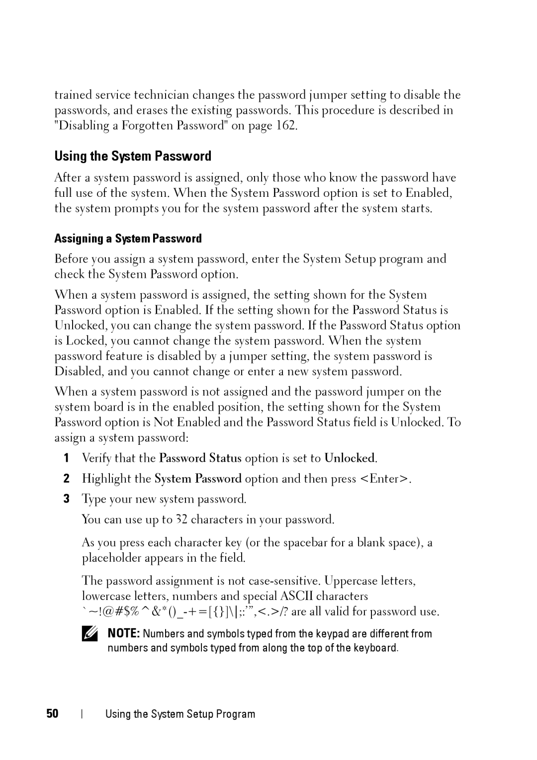 Dell R900 manual Using the System Password, Assigning a System Password 