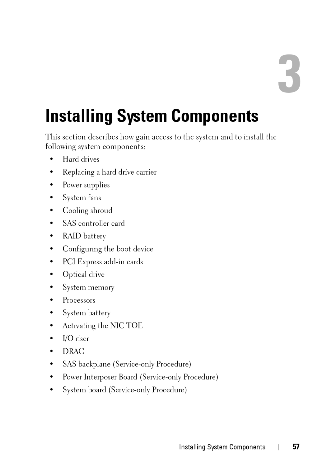 Dell R900 manual Installing System Components 