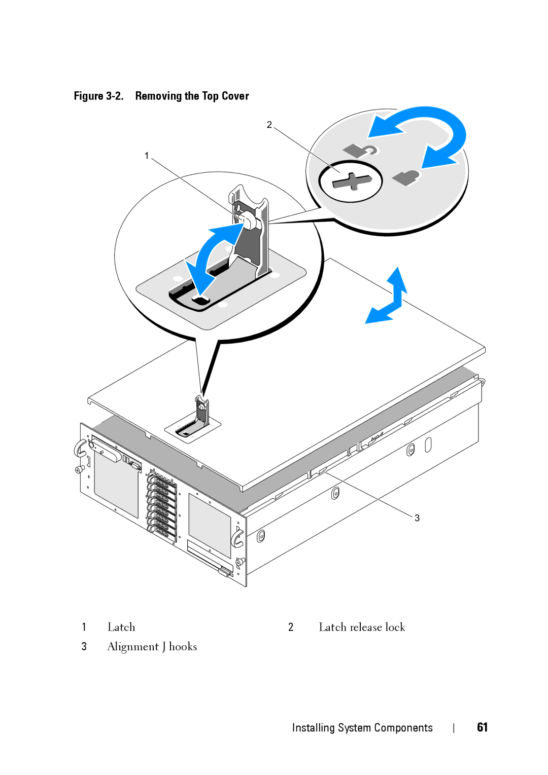 Dell R900 manual Removing the Top Cover 