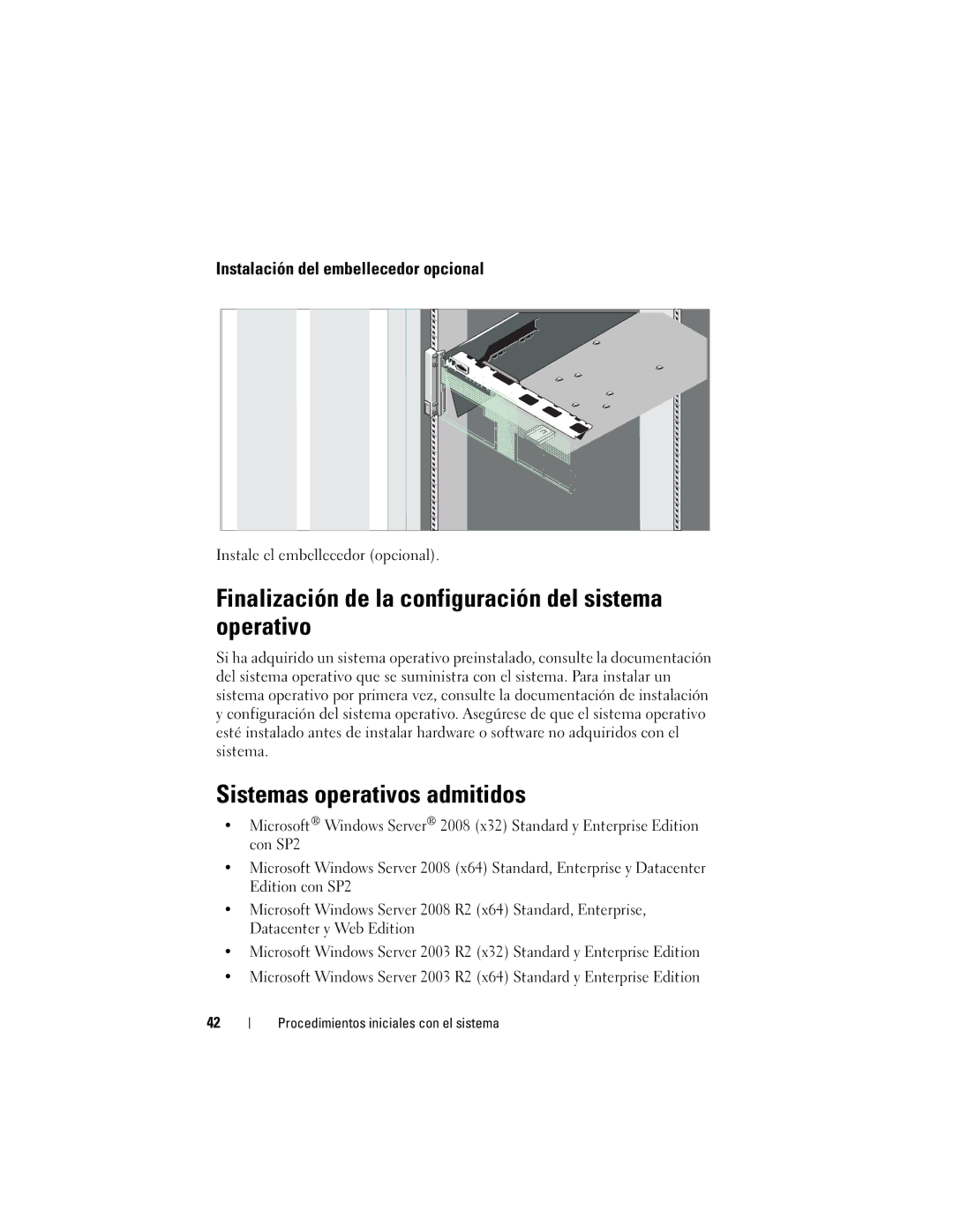 Dell R910 manual Finalización de la configuración del sistema operativo, Sistemas operativos admitidos 