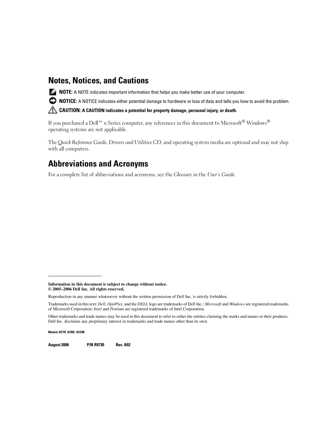 Dell R9730 manual Abbreviations and Acronyms 