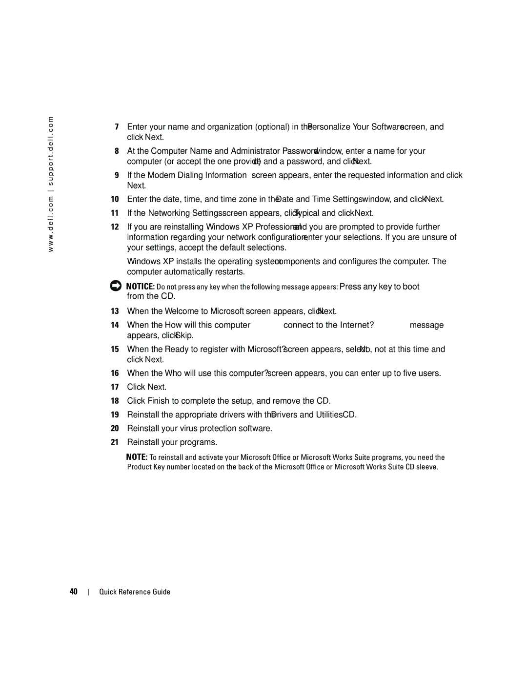 Dell R9730 manual When the Welcome to Microsoft screen appears, click Next 