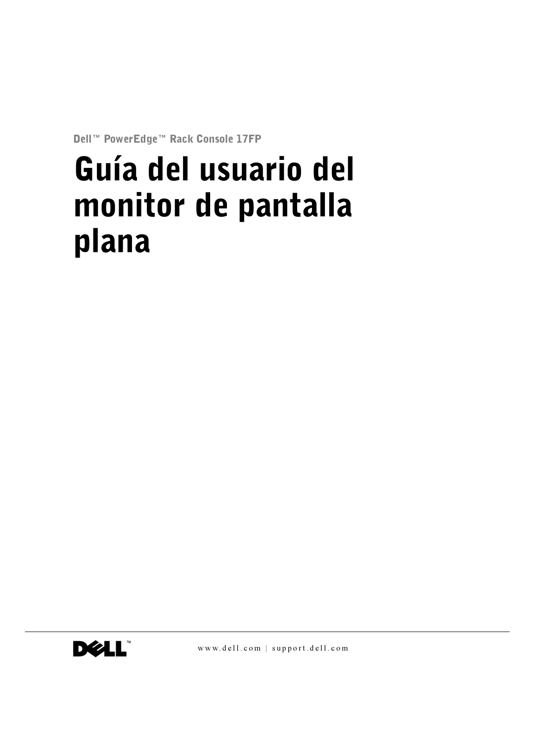 Dell Rack Console 17FP manual Guía del usuario del monitor de pantalla plana 