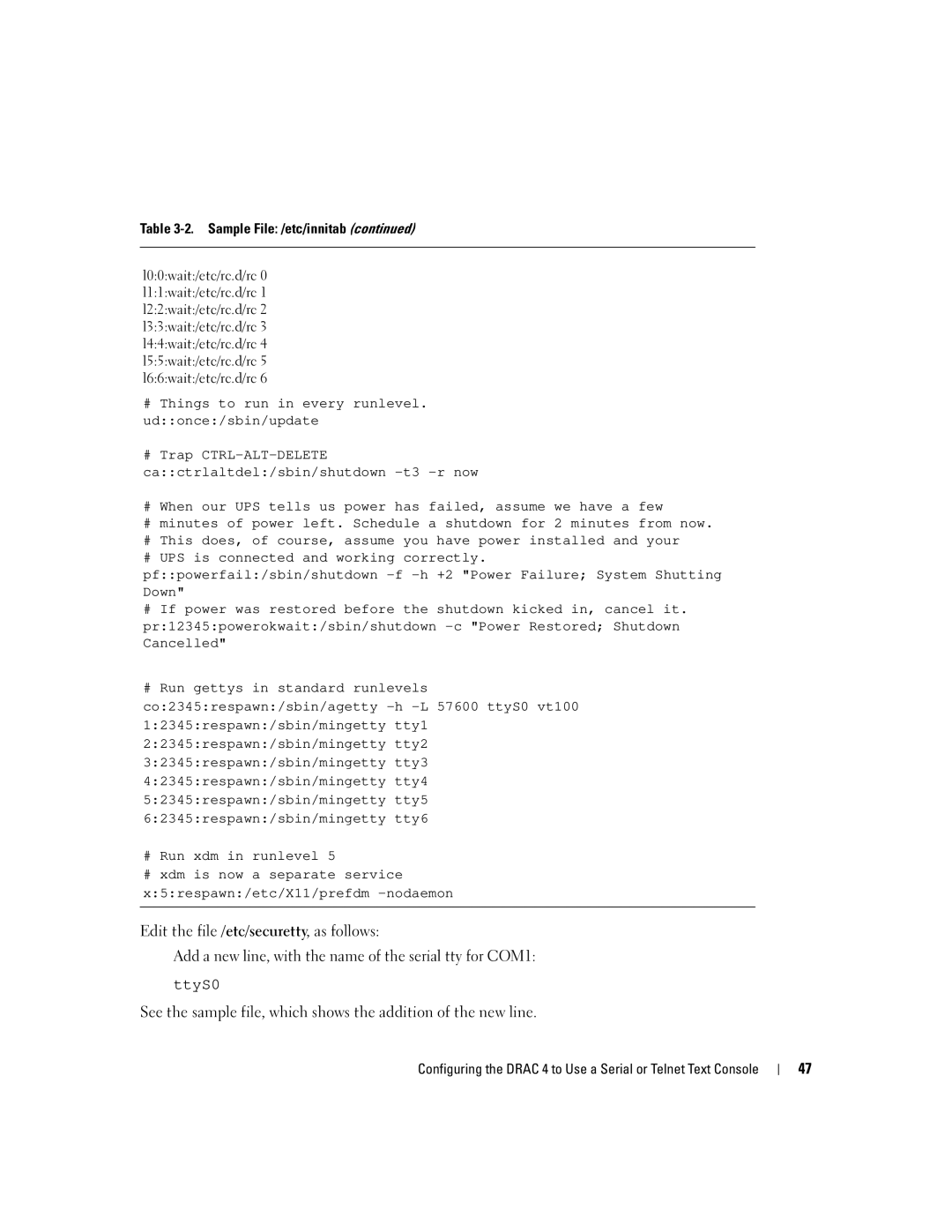 Dell Remote Access Controller 4 Firmware Version 1.30 manual TtyS0 