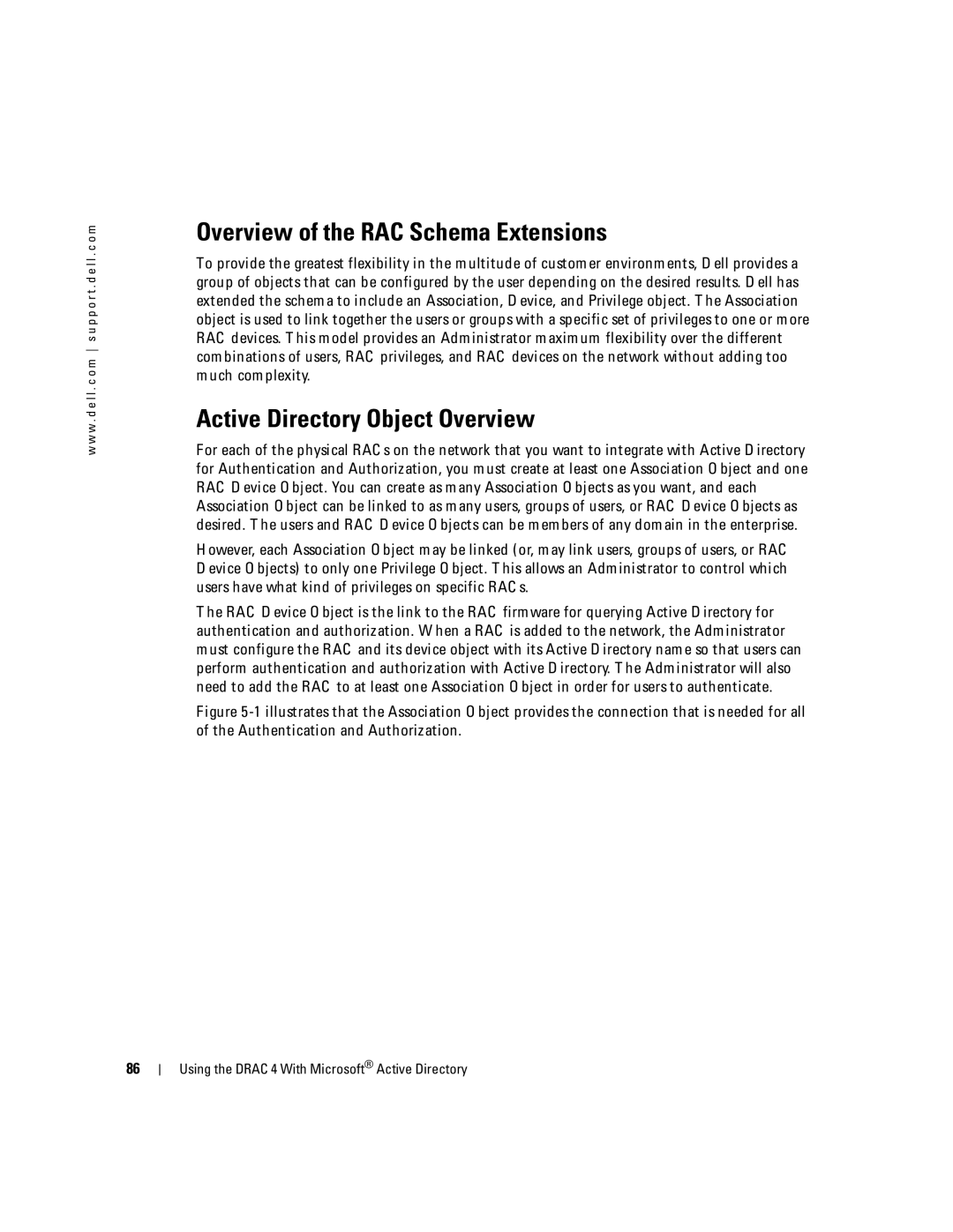 Dell Remote Access Controller 4 Firmware Version 1.30 manual Overview of the RAC Schema Extensions 