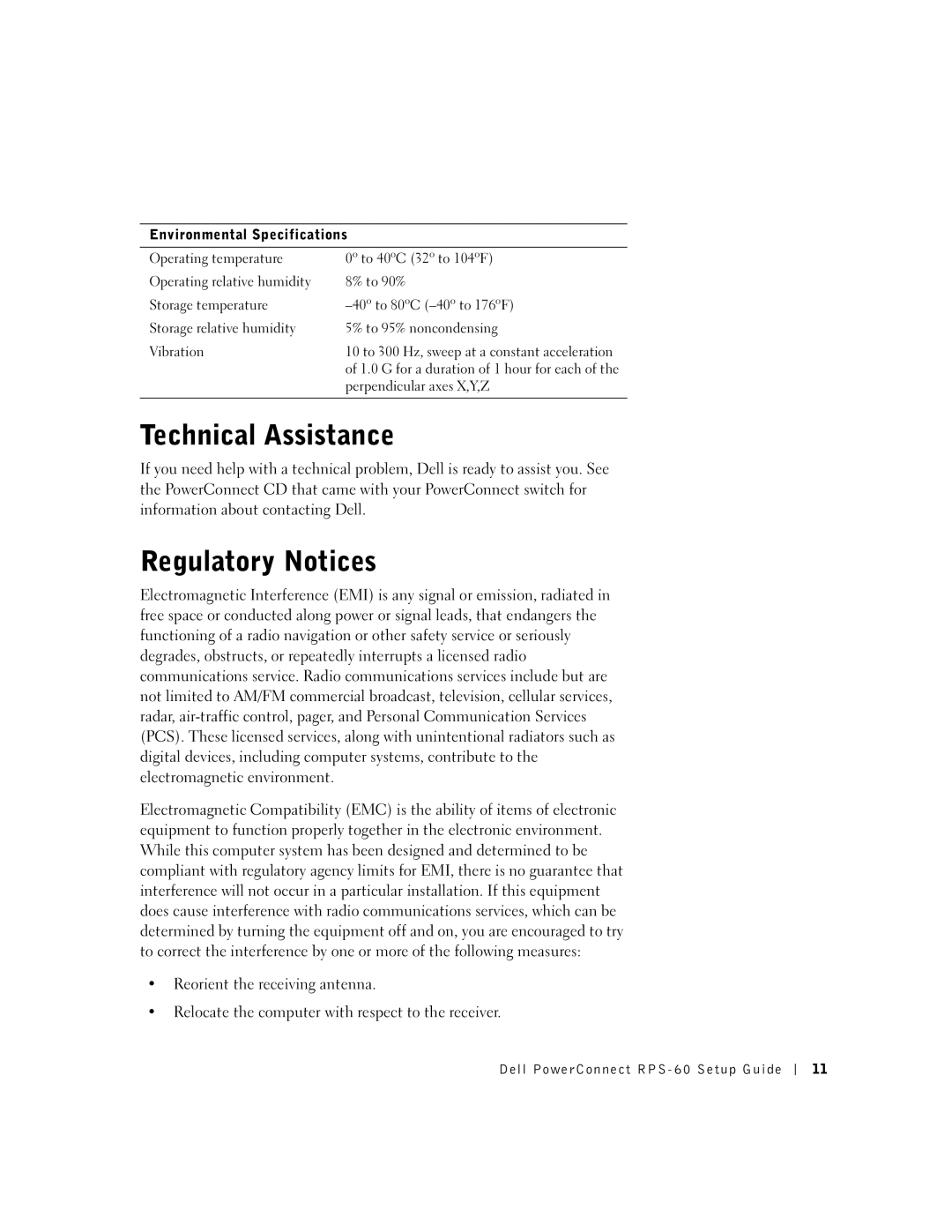 Dell RPS-60, 6P317 setup guide Technical Assistance, Regulatory Notices 