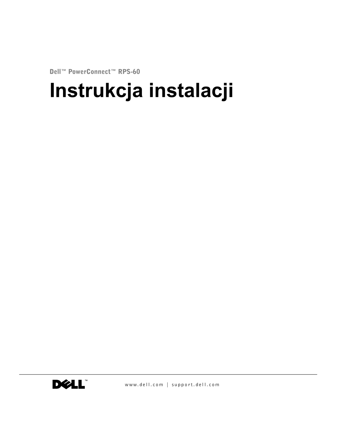 Dell RPS-60, 6P317 setup guide Instrukcja instalacji 