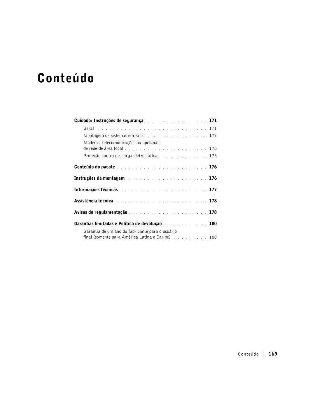 Dell RPS-60, 6P317 setup guide Conteúdo 