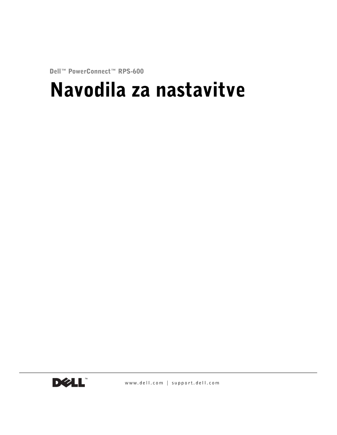 Dell RPS-600, 2T227 setup guide Navodila za nastavitve 