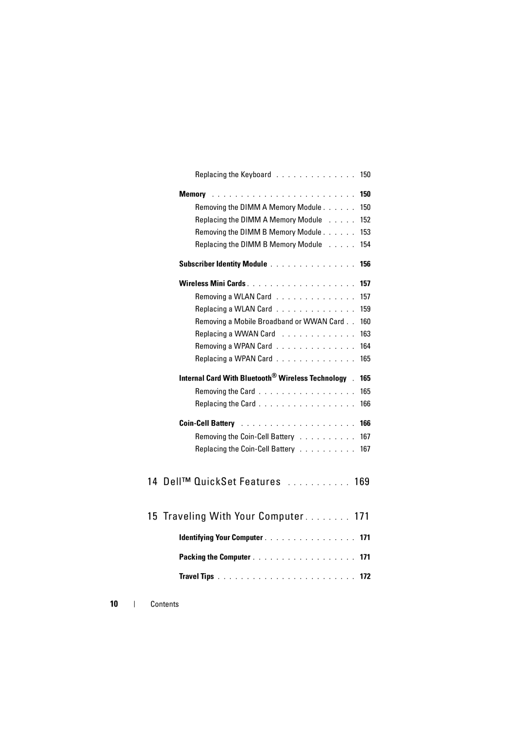 Dell RT722, PP22L owner manual Dell QuickSet Features Traveling With Your Computer 