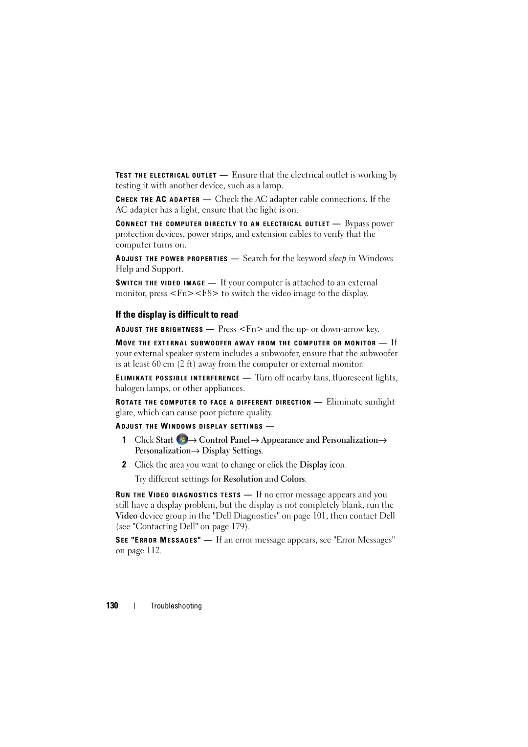 Dell RT722, PP22L owner manual If the display is difficult to read, Glare, which can cause poor picture quality 