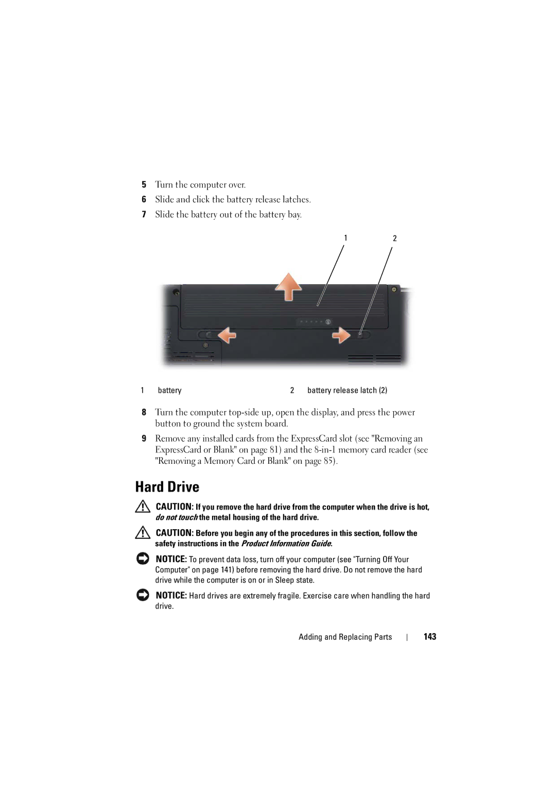 Dell PP22L, RT722 owner manual Hard Drive, 143 