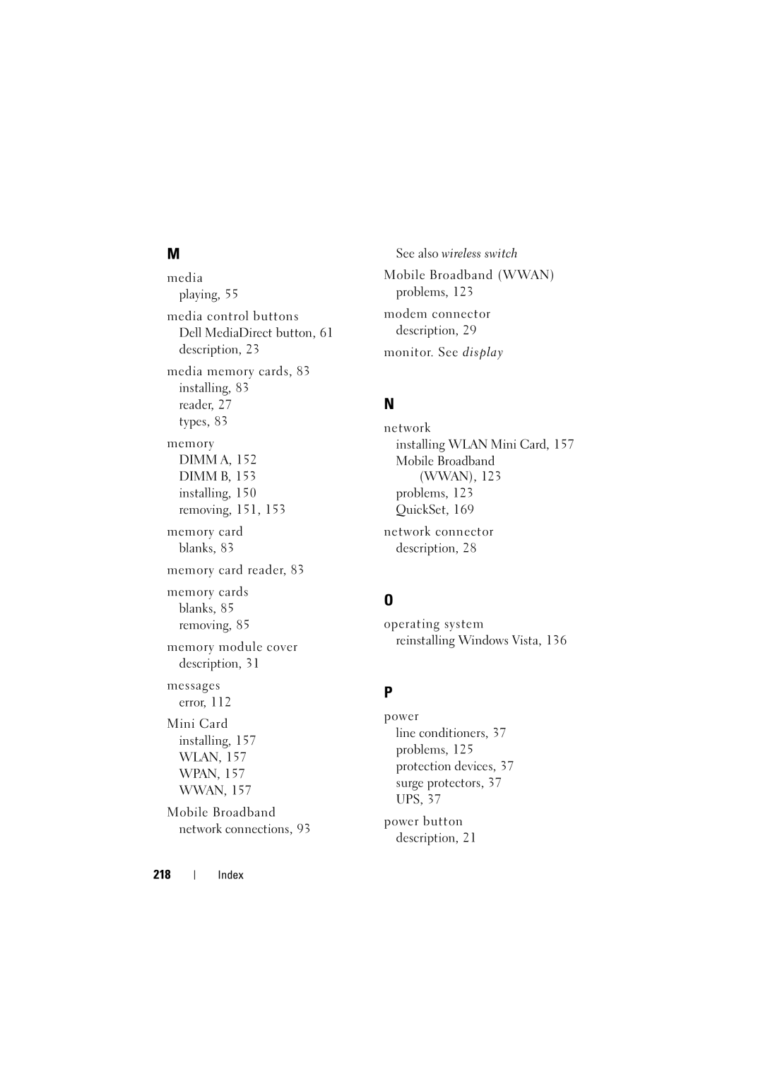 Dell RT722, PP22L owner manual Index 