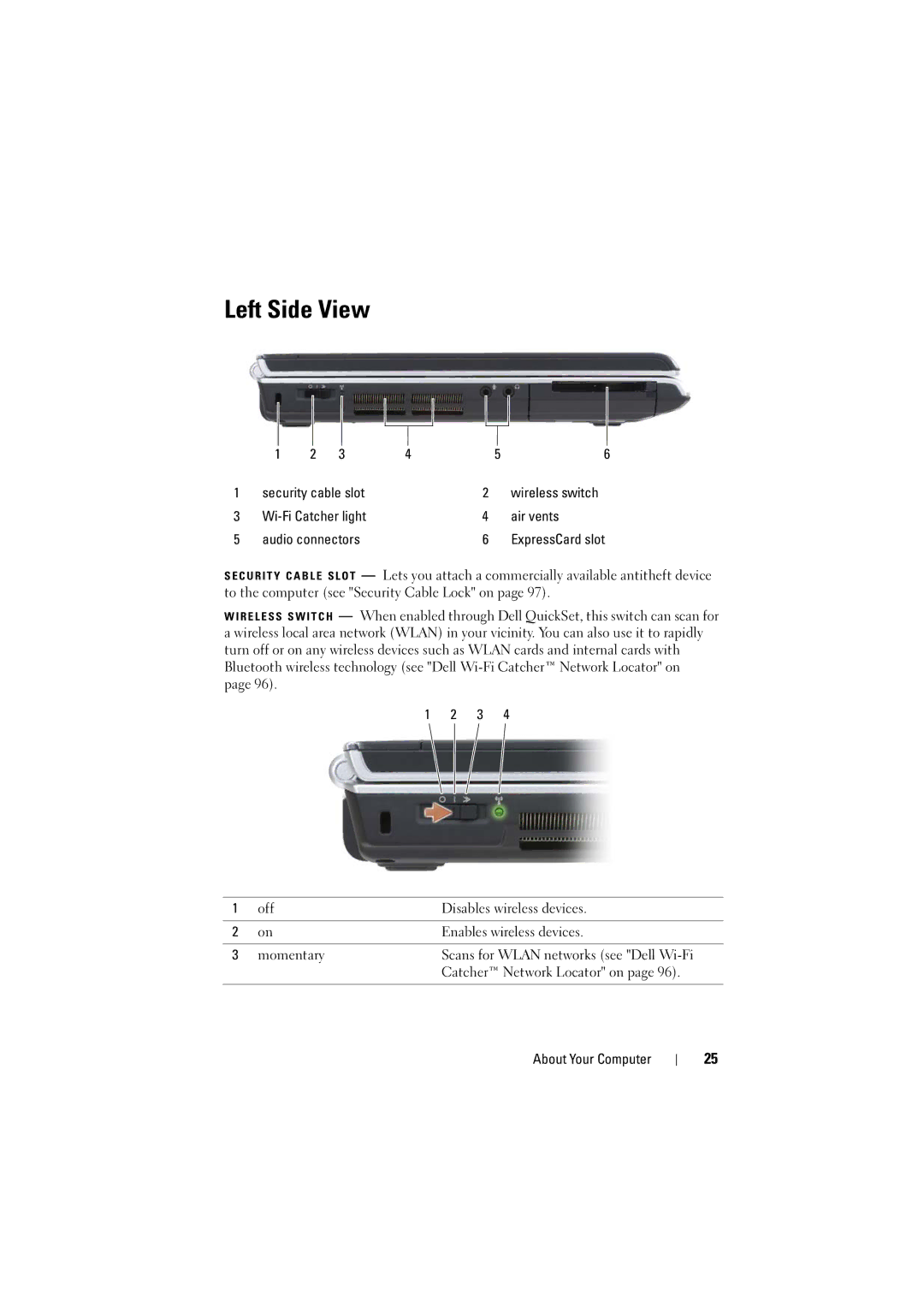 Dell PP22L, RT722 owner manual Left Side View 