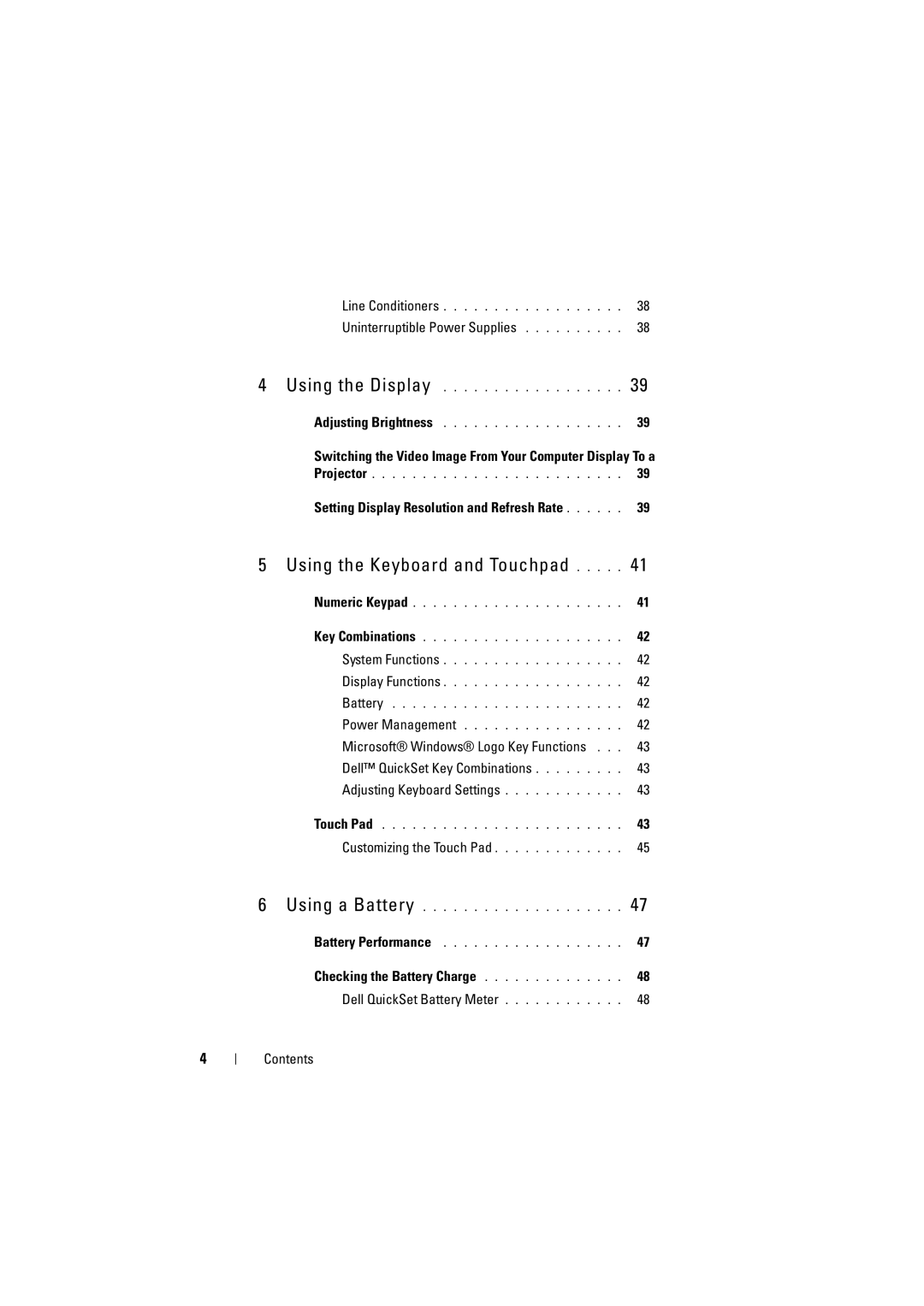 Dell RT722, PP22L owner manual Using the Keyboard and Touchpad 