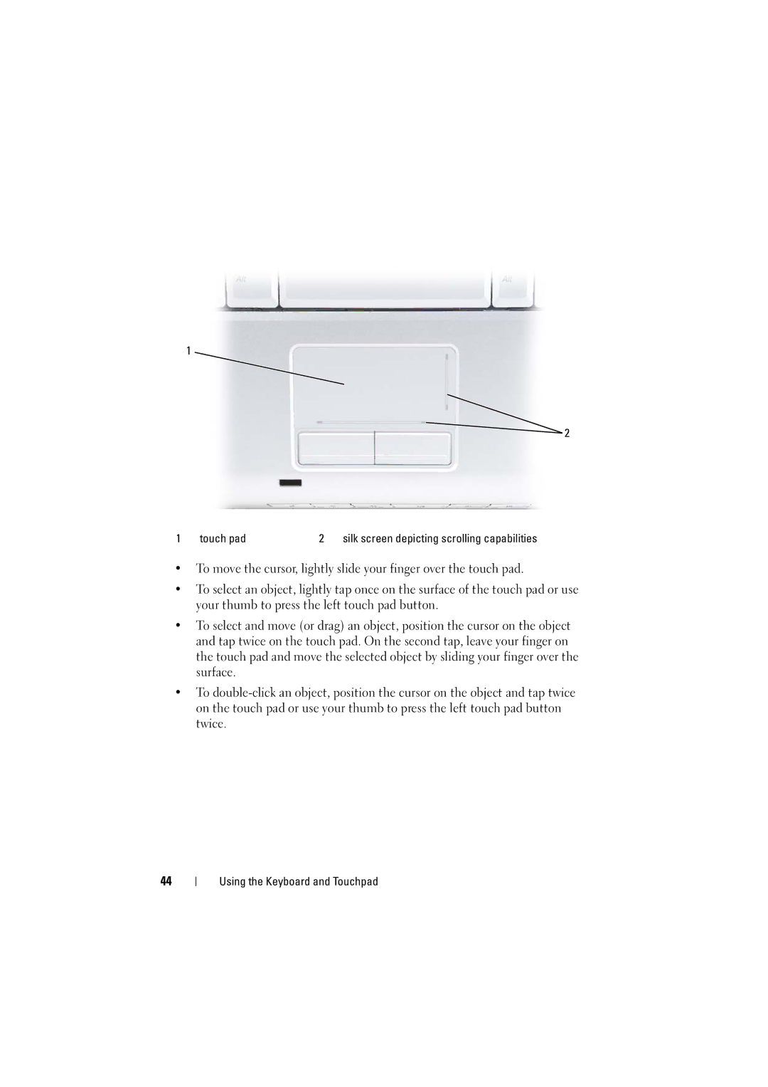 Dell RT722, PP22L owner manual Silk screen depicting scrolling capabilities 