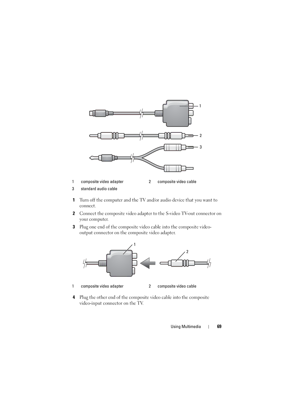 Dell PP22L, RT722 owner manual Standard audio cable 