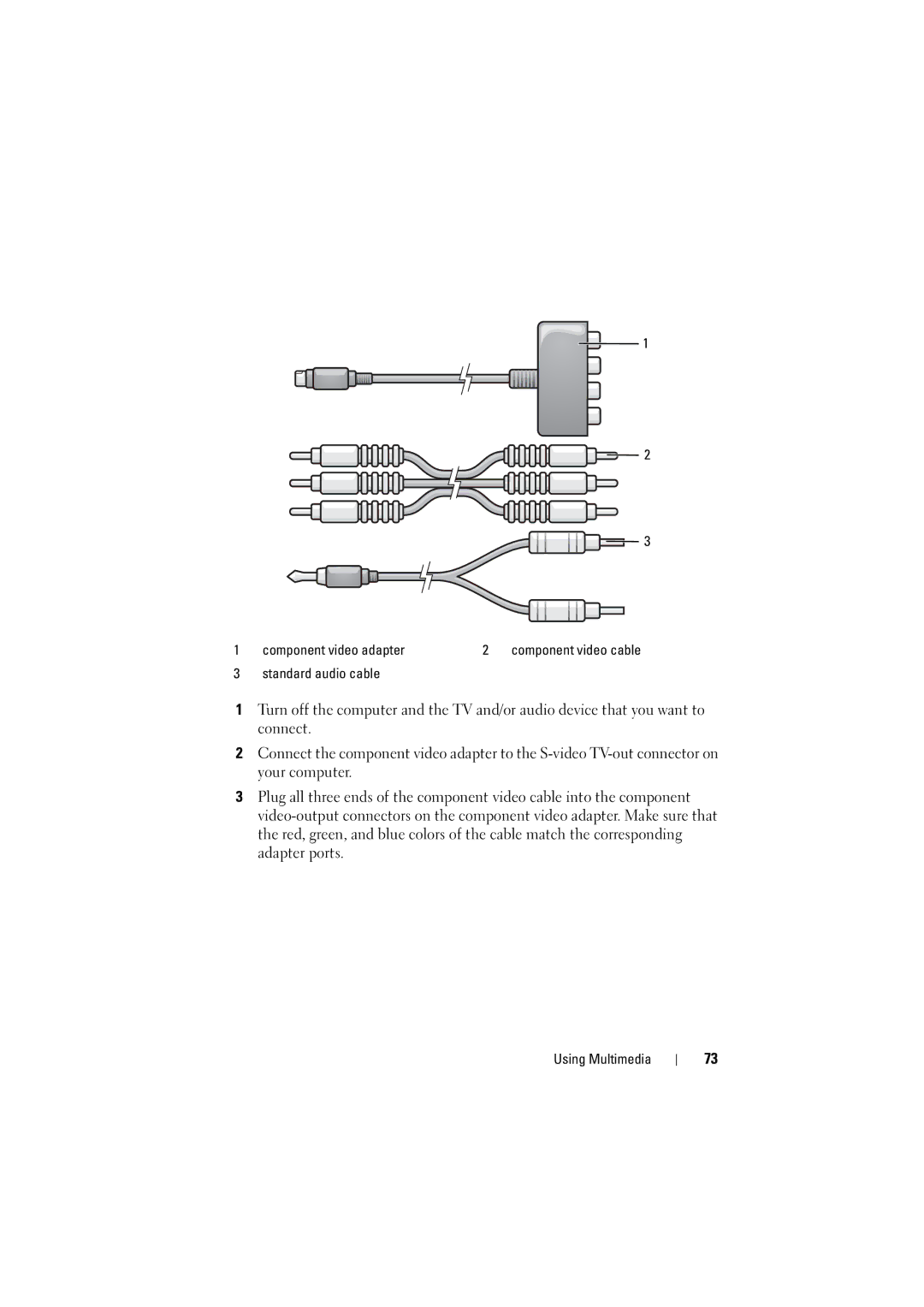 Dell PP22L, RT722 owner manual Component video cable 