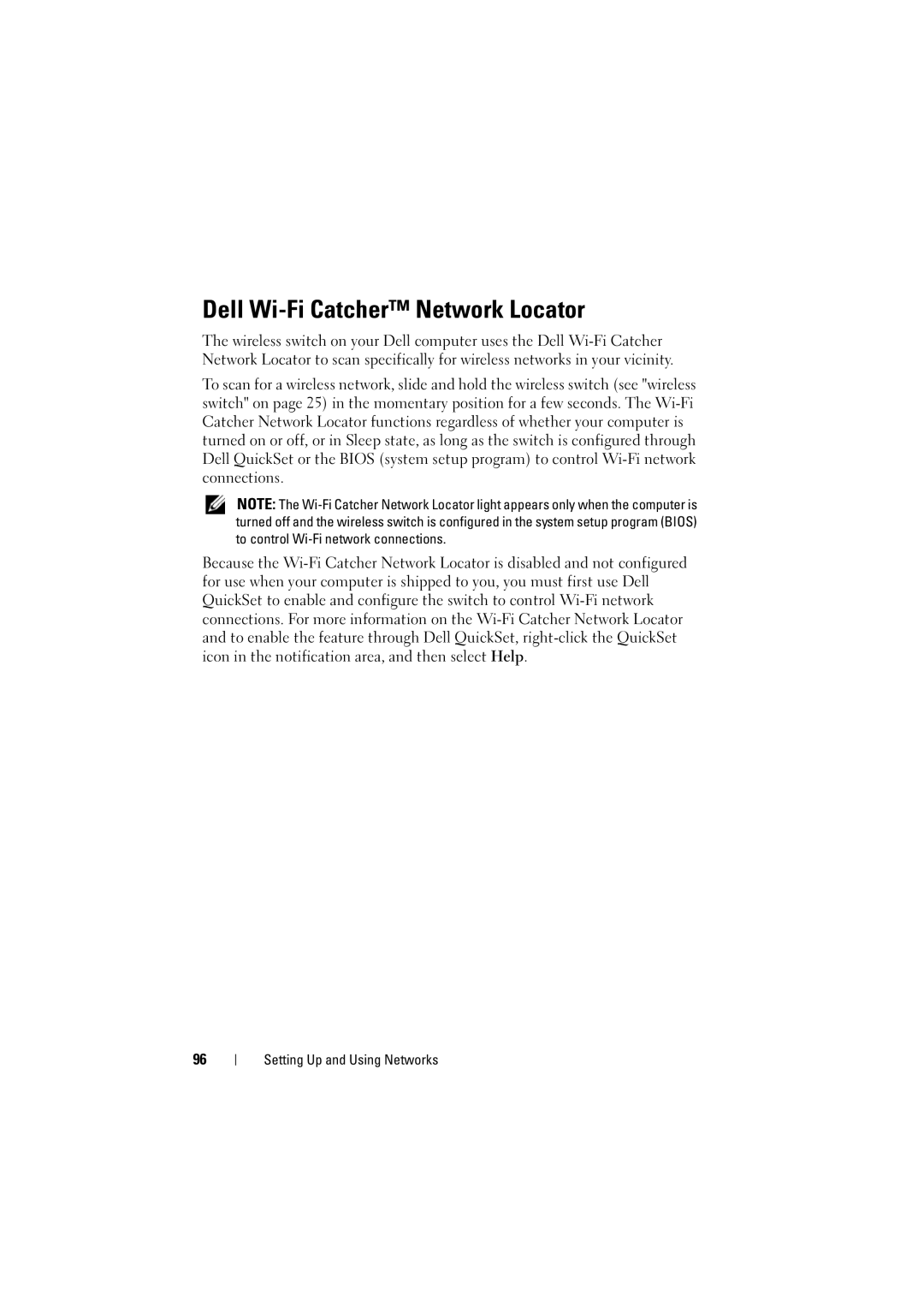 Dell RT722, PP22L owner manual Dell Wi-Fi Catcher Network Locator 