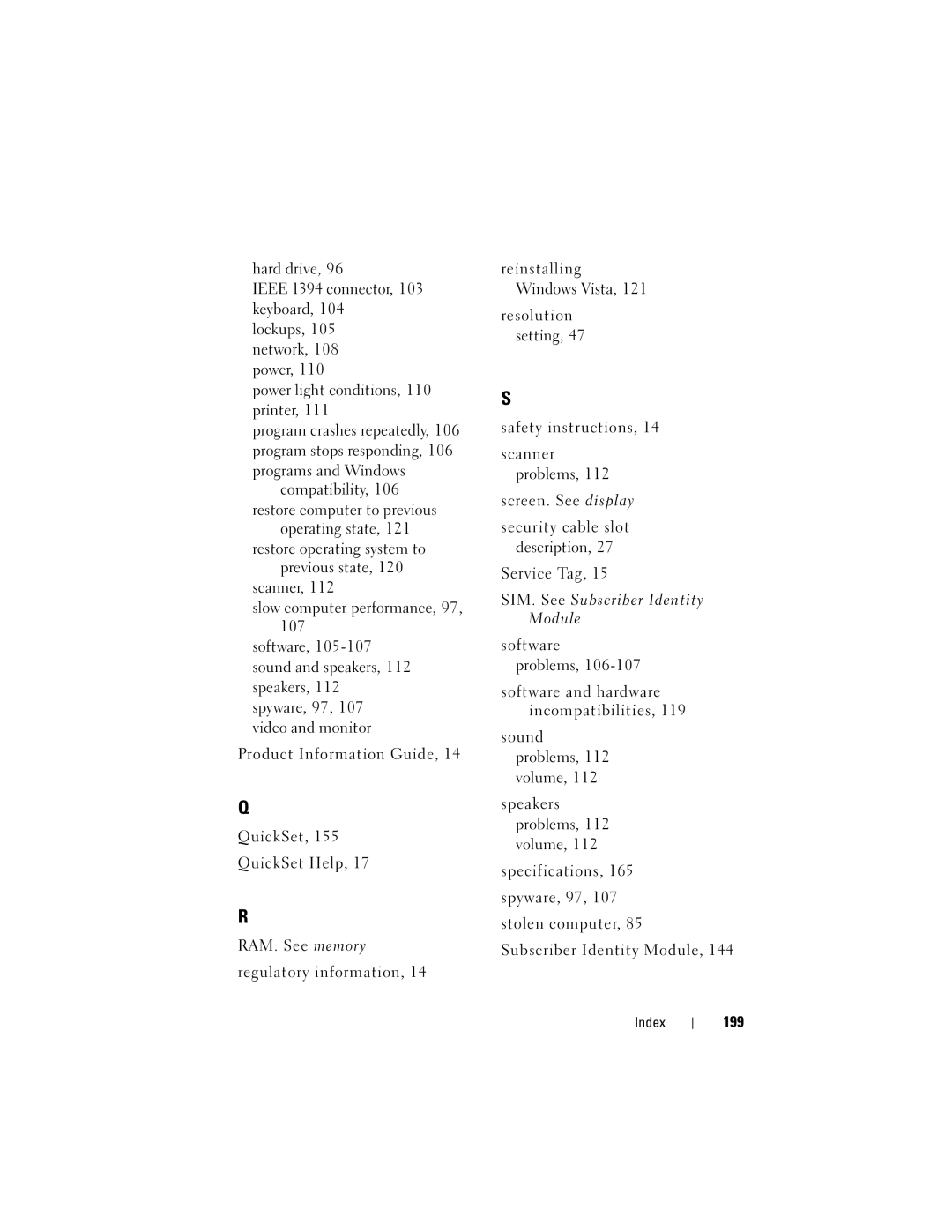 Dell RW491 owner manual 199 