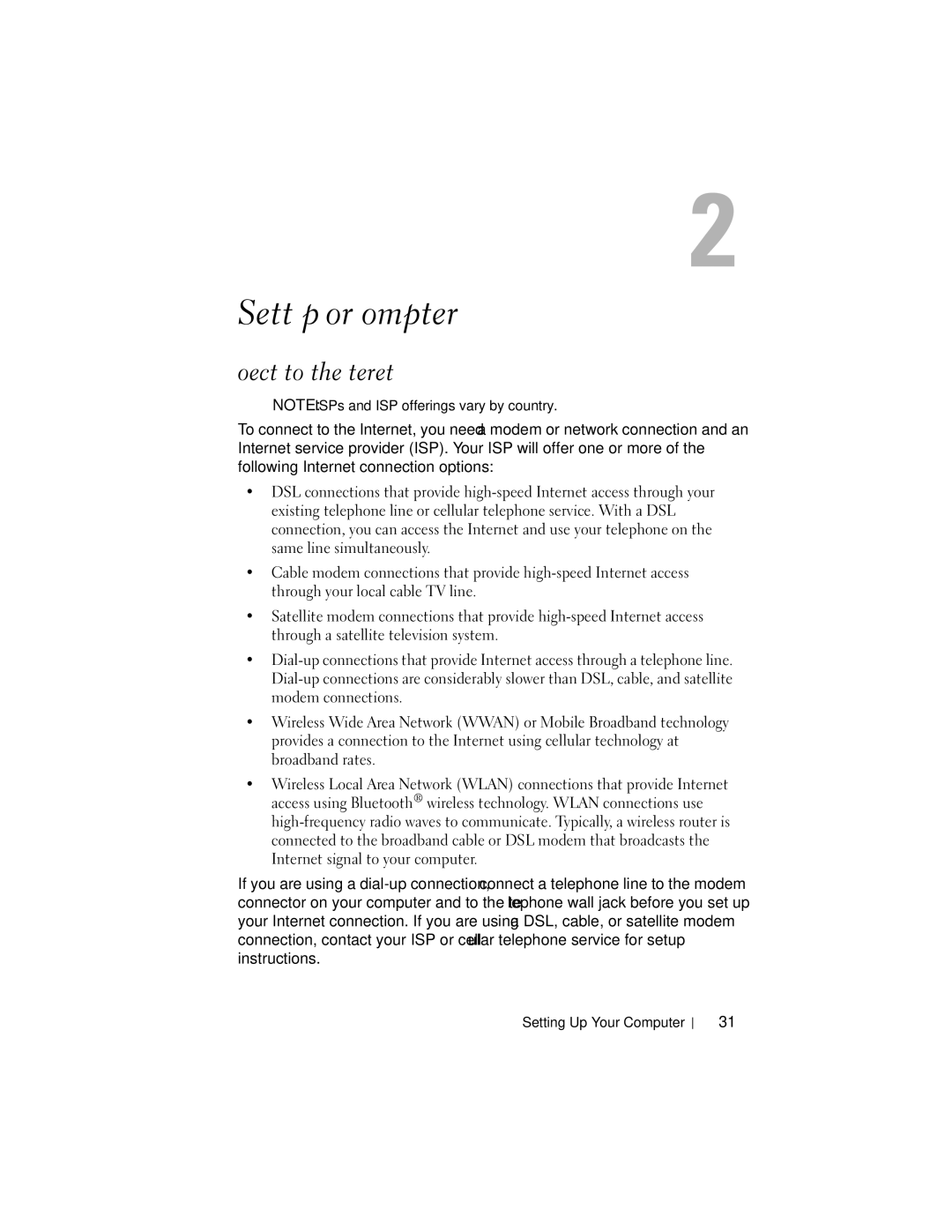 Dell RW491 owner manual Setting Up Your Computer, Connecting to the Internet 