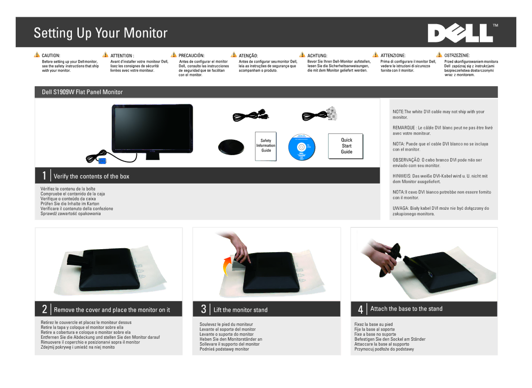 Dell T045G, S1909W manual 