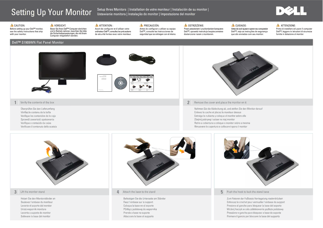 Dell S1909WN manual 