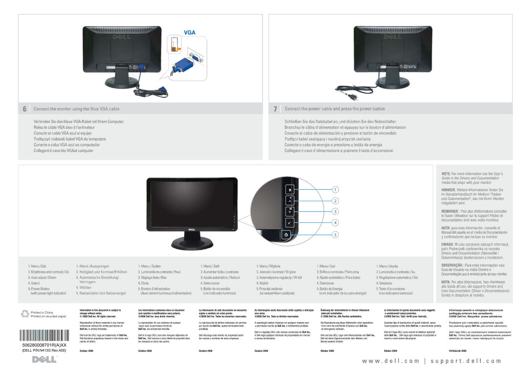 Dell S1909WN manual 