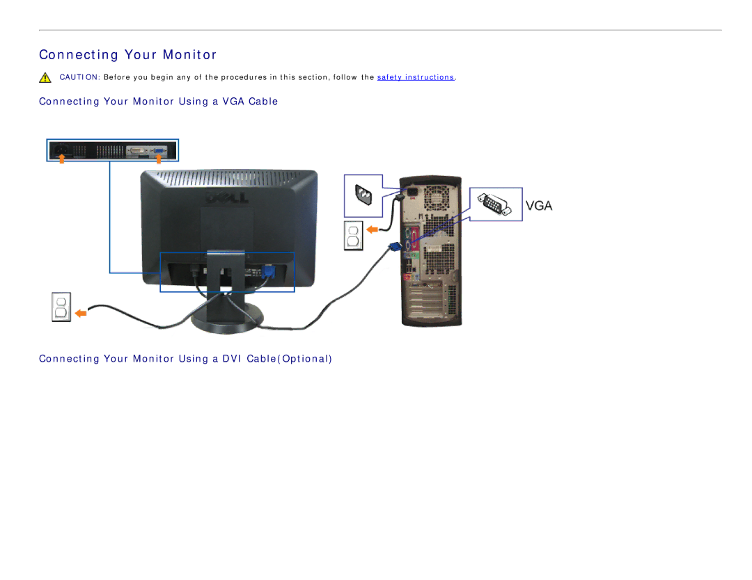 Dell S1909WX appendix Connecting Your Monitor 