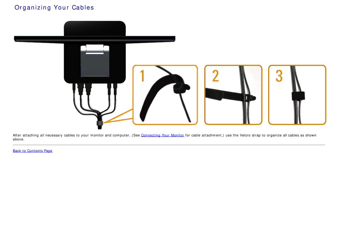 Dell S2340T manual Organizing Your Cables 