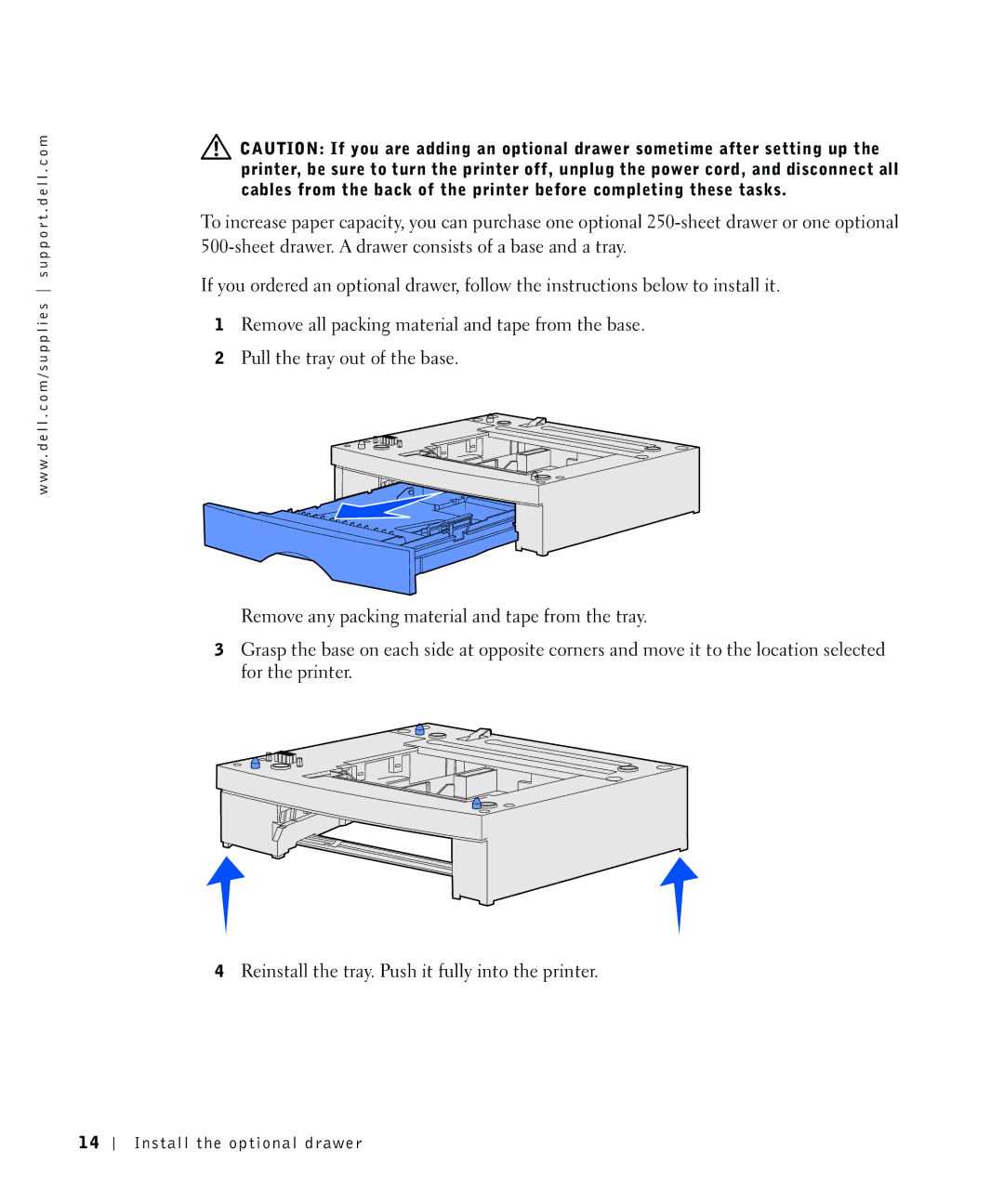 Dell S2500 owner manual Install the optional drawer 