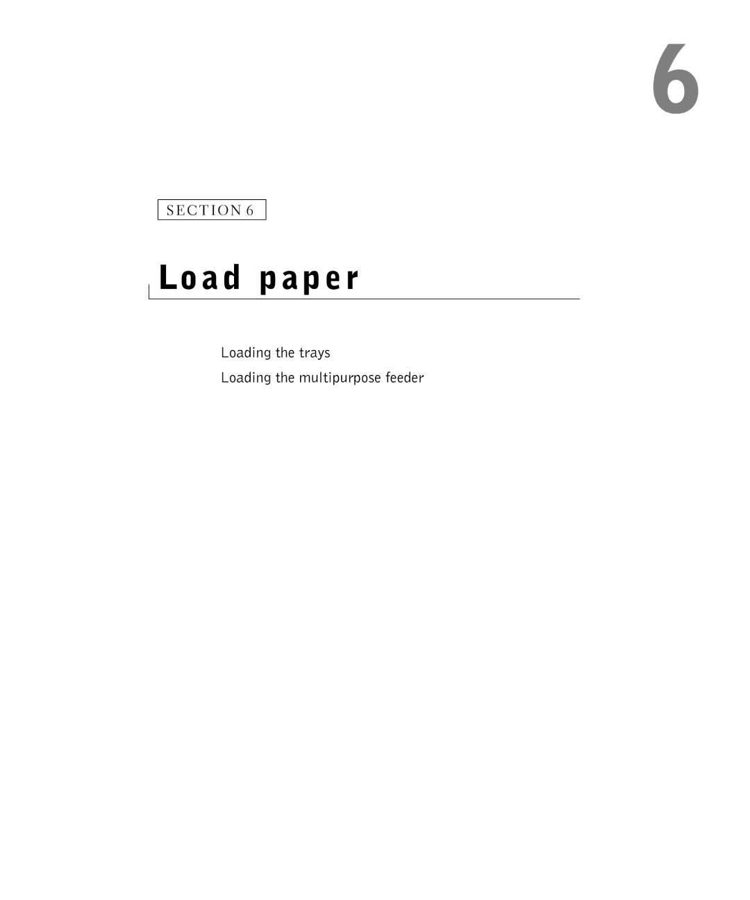 Dell S2500 owner manual Load paper, Loading the trays Loading the multipurpose feeder 