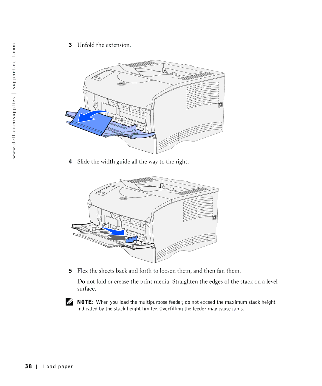 Dell S2500 owner manual Load paper 