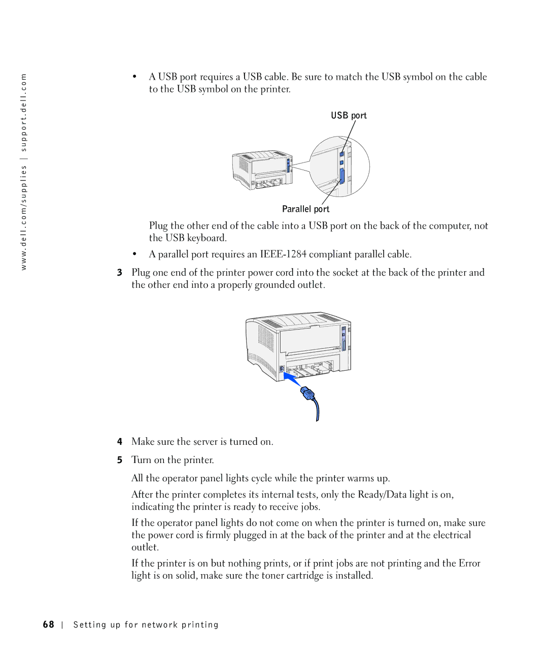 Dell S2500 owner manual USB port Parallel port 