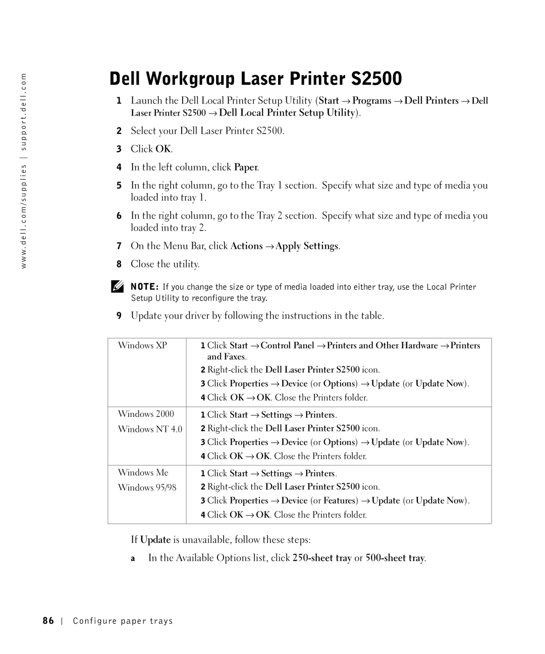 Dell owner manual Dell Workgroup Laser Printer S2500, Faxes, Right-click the Dell Laser Printer S2500 icon 