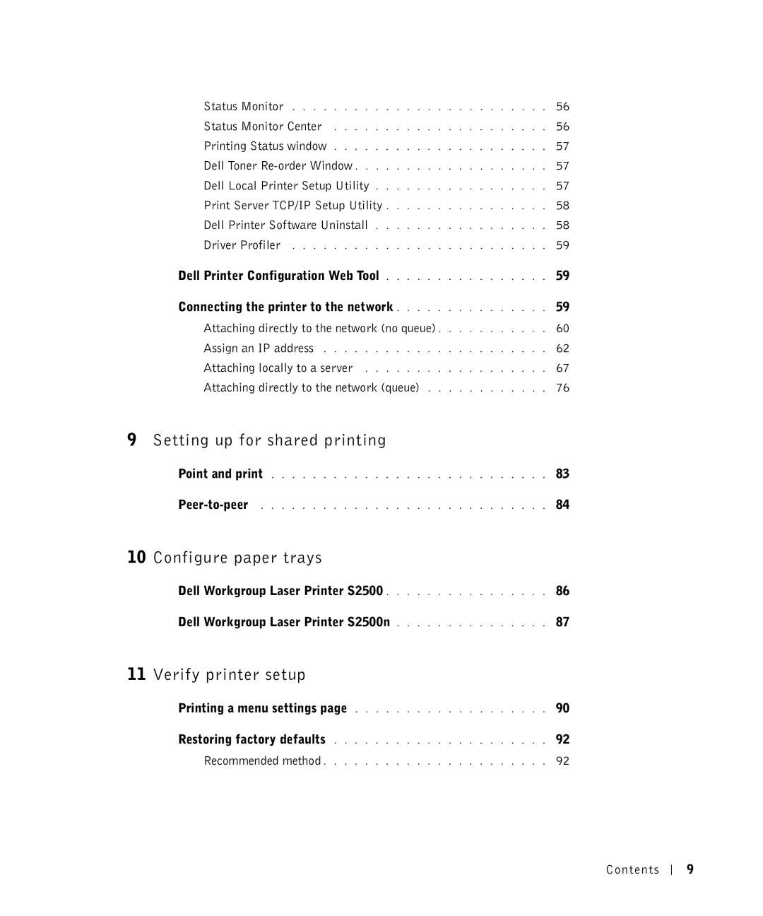 Dell S2500 owner manual Configure paper trays 