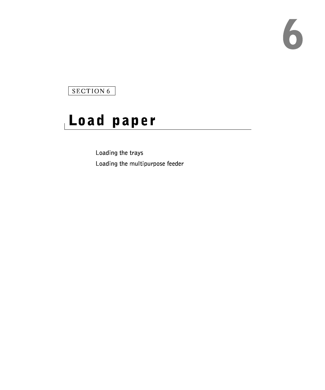 Dell S2500 owner manual Load paper, Loading the trays Loading the multipurpose feeder 