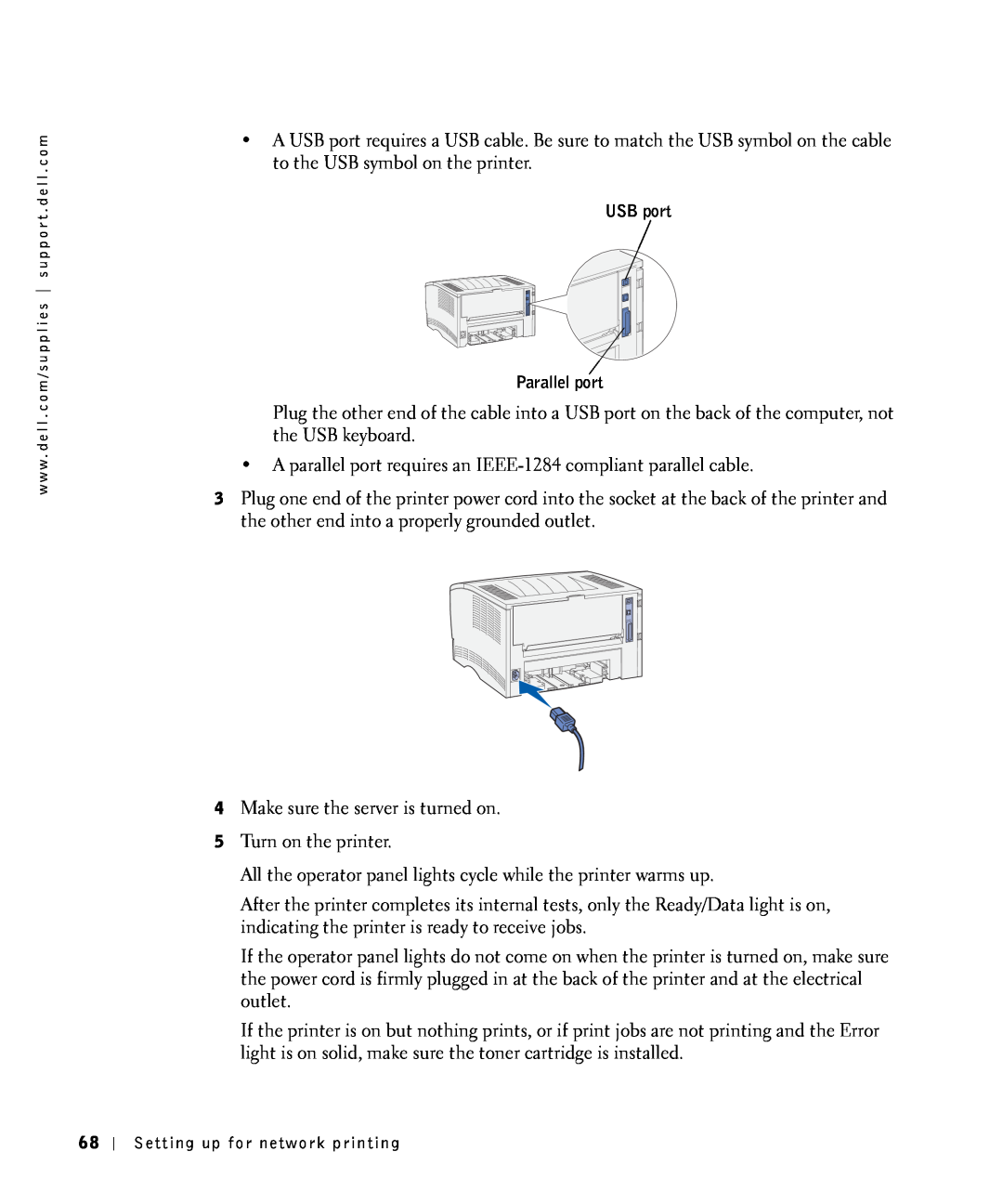Dell S2500 owner manual A parallel port requires an IEEE-1284 compliant parallel cable 
