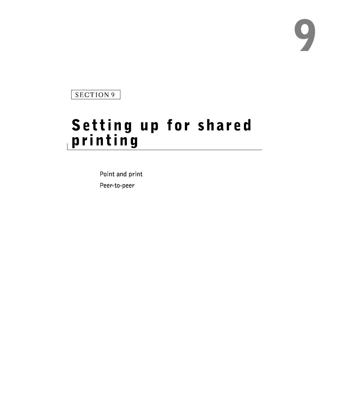 Dell S2500 owner manual Setting up for shared printing, Point and print Peer-to-peer 