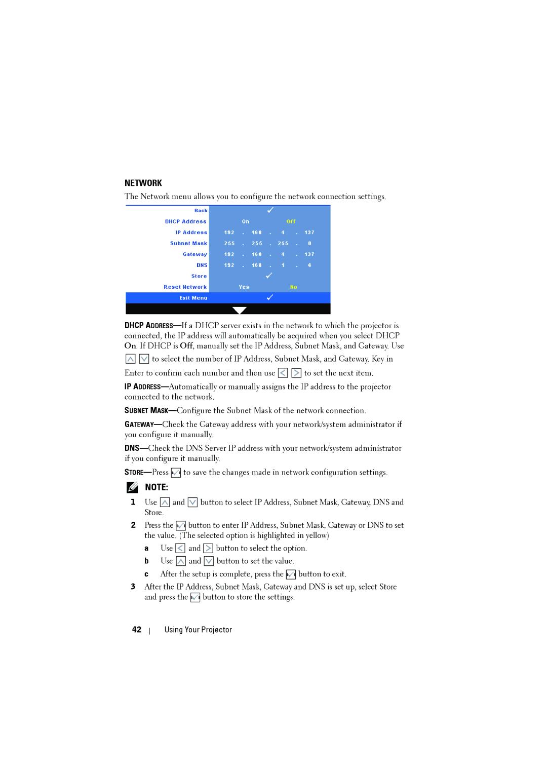 Dell S300 manual Network 