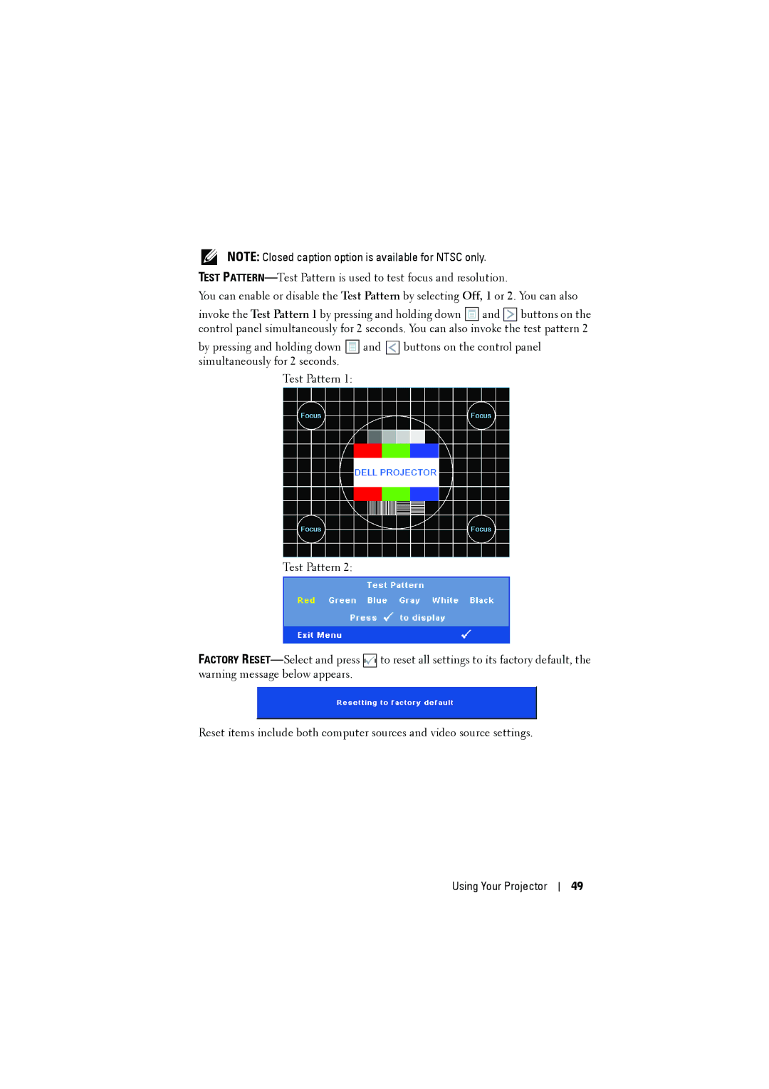 Dell S300 manual Using Your Projector 