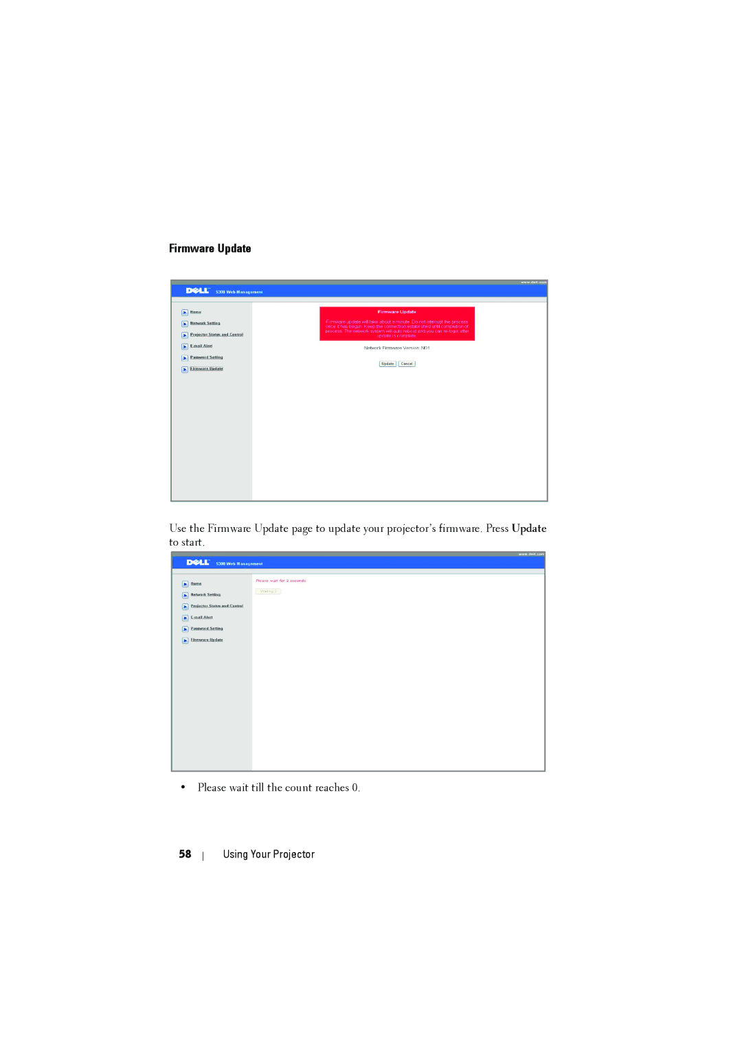 Dell S300 manual Firmware Update 