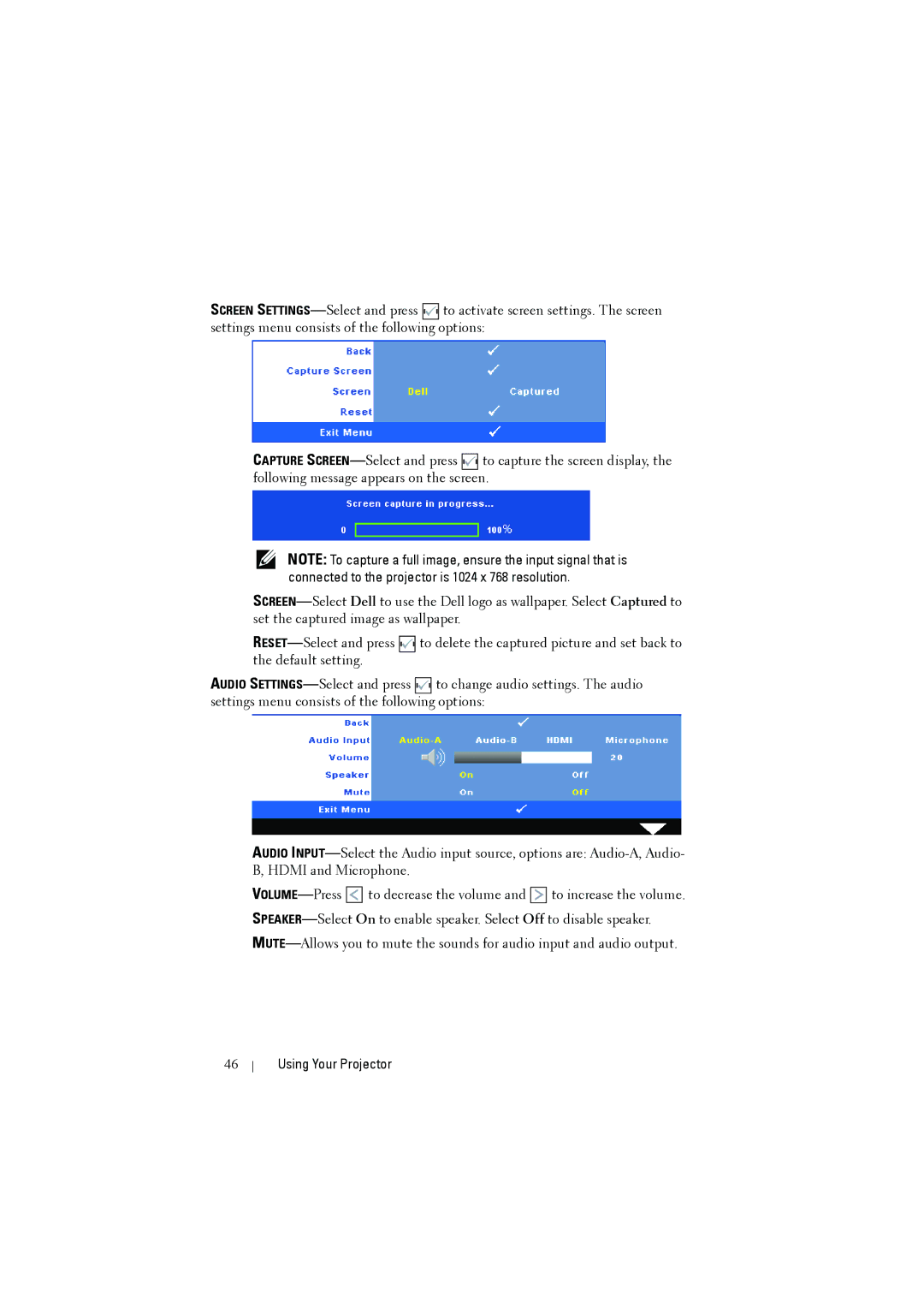 Dell S300W manual Using Your Projector 