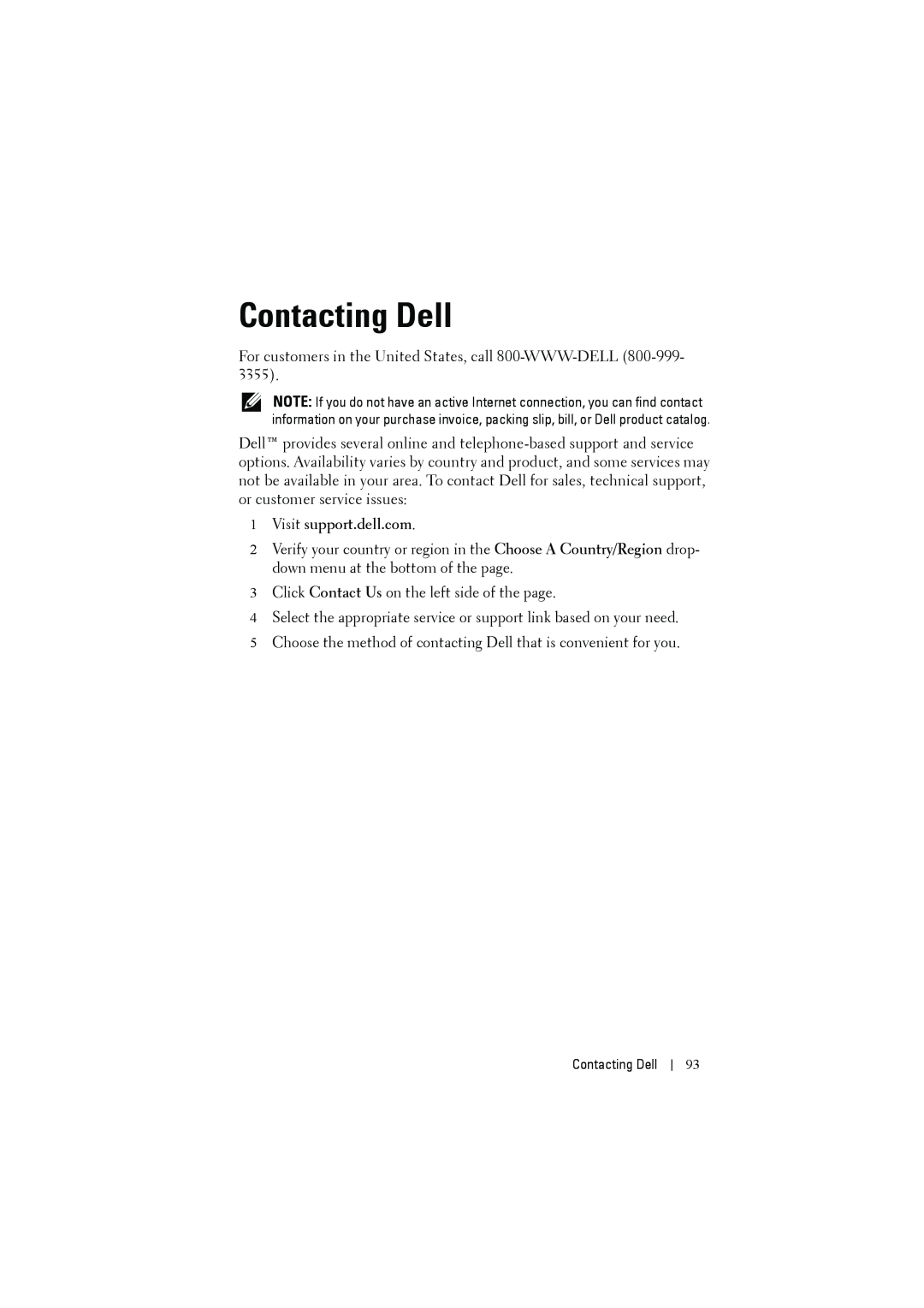 Dell S300W manual Contacting Dell, Visit support.dell.com 